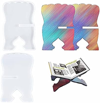 Yalulu 2Pcs Book Holder Resin Casting Molds, Music Stand Silicone Mould, Book Reading Stand Epoxy Molds, Bookshelf Epoxy Resin Mould image 2