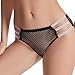 Womens Sexy Bikini Briefs Mesh Hollow Out Breathable Underwear Full Coverage Color Block Fashion Comfy Panties Black