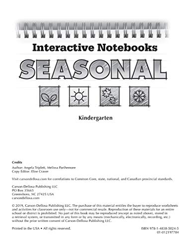 Carson Dellosa Interactive Notebooks Seasonal, Grade K Resource Book - Image 3