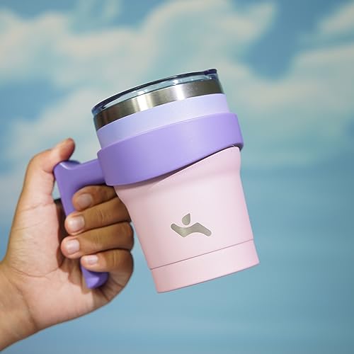 Image of Konokyo 10 oz Tumbler with Handle and Straw, Insulated Travel Mug