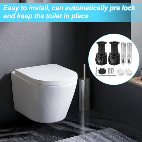 WC Befestigungsset, Intelligentes WC-Befestigungsschraubenset, WC Befestigung, Zubehör für die Toiletteninstallation, für Wandhängende Toilette (Schwarz) (Schwarz)