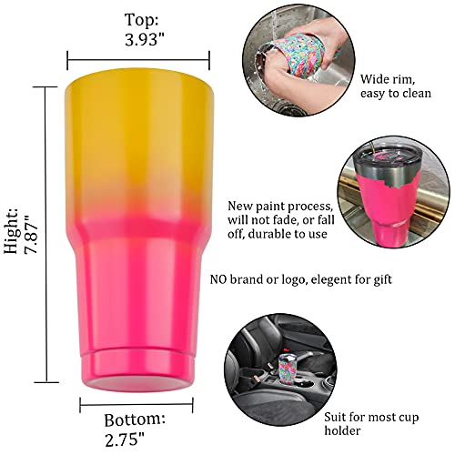 30 Oz Tumbler With Lids And Straws,18/8 Stainless Steel Vacuum Insulated Coffee Tumbler,Insulated Travel Mug Water Cup With Leak-Proof Straw Lid & Flip Lid,3 Metal Straws,1 Cleaning Brush & Gift Box #TOP4
