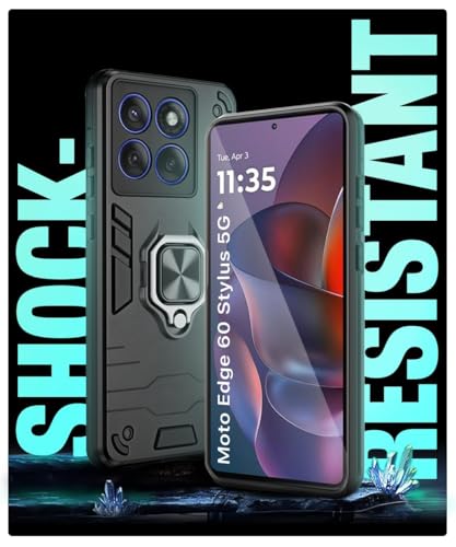 Image of AIBEX Armor Back Cover Compatible for Motorola Edge 60 Stylus 5G| Rugged Shockproof Case with Ring Holder & Kickstand | Military-Grade Protection | Magnetic Car Mount Compatible