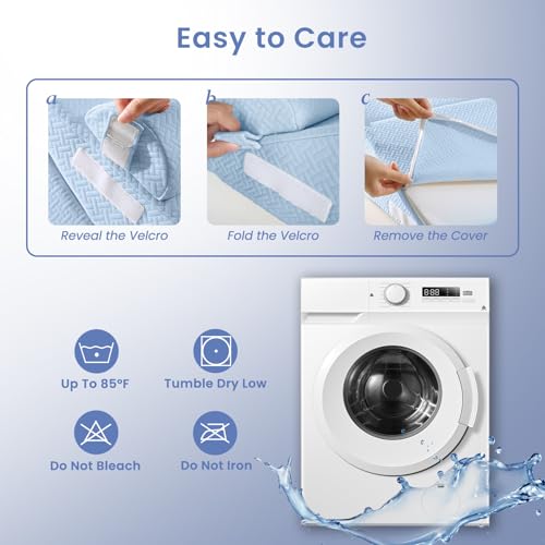 Image of Sasttie Wedge Pillow for After Surgery, Adjustable Bed Wedge Pillow Headboard for Acid Reflux, Sleeping, Neck & Back Support, with Removable Cover, Blue