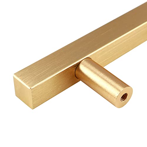 Tighall 2PCS Gold Square Drawer Handle Modern Cabinet Pulls Bar Ladder Pull Shower Glass Sliding Barn Door Handle Furniture Hardware 4.7" Length, 2.5" Hole Center by Tighall - Image 5