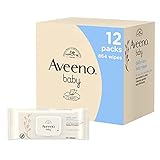 Aveeno Baby Daily Care Wipes Sensitive Skin Cleanse Gently And Efficiently Baby Essentials, White, 12 Stück (864 Tücher insgesamt)