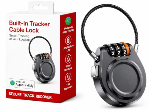 Cadenas intelligent pour bagages avec traqueur intégré, compatible avec Apple Find My No Extra Tag Need, combinaison antivol pour valise, sac à dos, sac à main, vélo et sacs, batterie remplaçable
