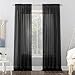 No. 918 Emily Sheer Voile Rod Pocket Curtain Panel, 59" x 84", Black