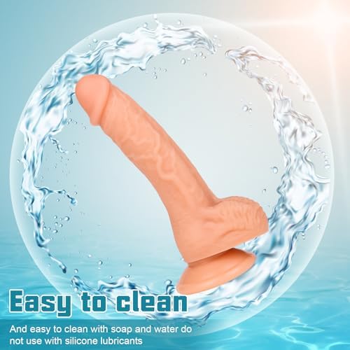 Vikkiy 7.3" Realistic Soft Silicone Dildo with Powerful Suction Cup, Flesh — 사진 5