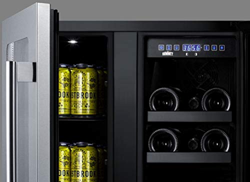 Summit Alfd24Wbv 24"" Ada Compliant Dual Zone Beverage Center With 4.6 Cu. Ft. Capacity Digital Thermostats Led Lighting And Automatic Defrost In Stainless Steel #TOP6