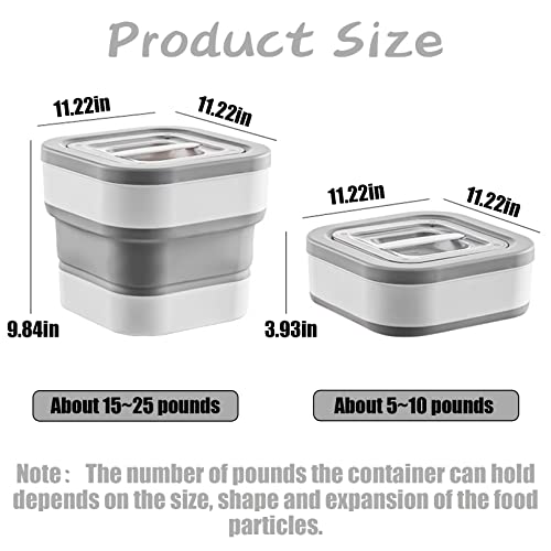 Bnosdm Collapsible Dog Food Storage Container - 15 Lbs Airtight Cat Food Containers Bin With Lid Plastic Pet Containers For Treats, Dry Food With Measuring Cup, Grey #TOP1