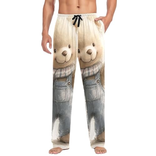 Pantalon de pyjama pour homme multicolore S avec motif ours en peluche