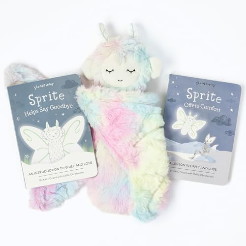 Slumberkins Rainbow Sprite Snuggler & 2 Board Books Complete Set Bundle | Supports Grief & Loss, Acceptance & Resilience | Social Emotional Tools (Rainbow Sprite Snuggler Plush + 2 Board Books)