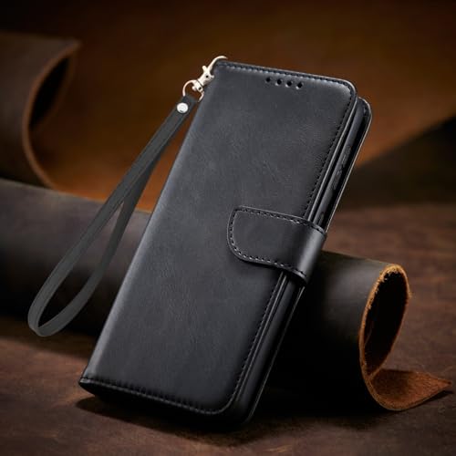 Étui portefeuille iPhone Xs Max noir clapet protection intégrale cuir