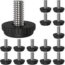 16 Pack 5/16"-18 0.7" Stainless Steel Screw-in Furniture Levelers, Adjustable Furniture Levelers Screw in Threaded,Threaded Leveling Feet Glides for Table, Chair, Furniture Legs