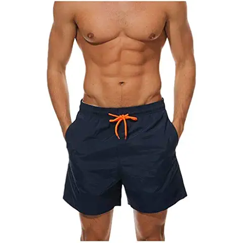 7" Men's Swim Trunks Shorts Quick Dry Plus Size Beach Shorts Swimwear Running Surfing Trunks with Pockets Black Cover