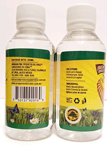 2X Sandalwood Oil Massage Aromatherapy Aceite De Sándalo Para Masajes 120 Ml #TOP1
