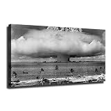 US Bikini Atoll Nuclear Weapon Experiment Explosion Mushroom Cloud Poster Decorative Painting Bedroo