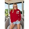GLIGLITTR Women Valentine's Day Sweatshirt XOXO Love Heart Graphic Sweater Shirts Cute Hugs and Kisses Oversized Pullover Top, Red-7, S #3