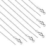 YOUBEIYEE 10pcs Adjustable Necklace Chains Bulk Stainless Steel Cable Chain for Jewelry Making with Silicone Slider Bead