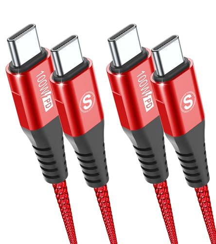 USB-C to USB-C �P�[�u�� 100W �y3m/2�{�Z�b�g�zPD�Ή� �}���[�d �f�[�^�]�� �Ή� iPhone17/16/15 Pro MAX/iPad Pro/Air/mini6/MacBook/Samsung Galaxy S26/S25/S