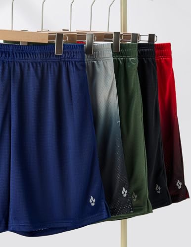 Image of Liberty Pro 5 Pack: Mens Athletic Shorts, 9 inch Mesh Basketball Shorts Men Active Gym Shorts with Pockets
