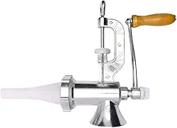 Mimo Style Moedor Manual Para Carnes e Embutidos, Feito de Alumínio e Plástico Cabo em Madeira Maior Segurança, Resistência e Praticidade