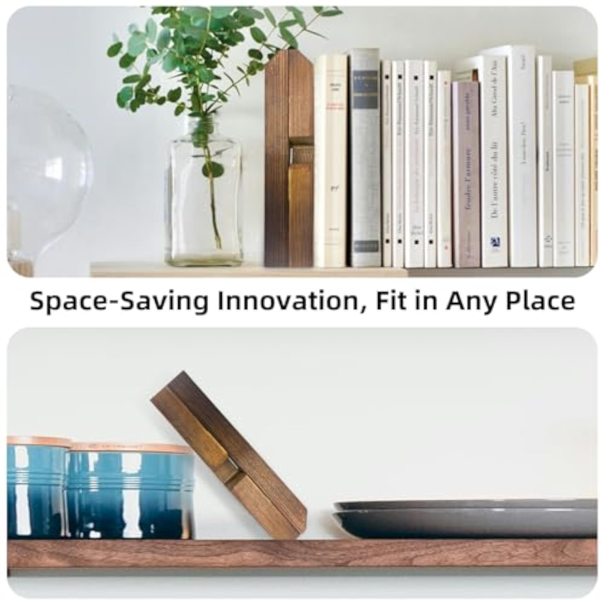 Wooden Cookbook Stand for Kitchen, Recipe Book Holder