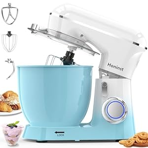 Stand Mixer，6.5QT 10-Speed 660W Tilt-Head Electric Stand Mixer，3-In-1 Kitchen Mixer with Bowl, Dough Hook, Whisk and Beater，Food Mixer for Baking, Cake and Most Home Cooks, Gradient Blue