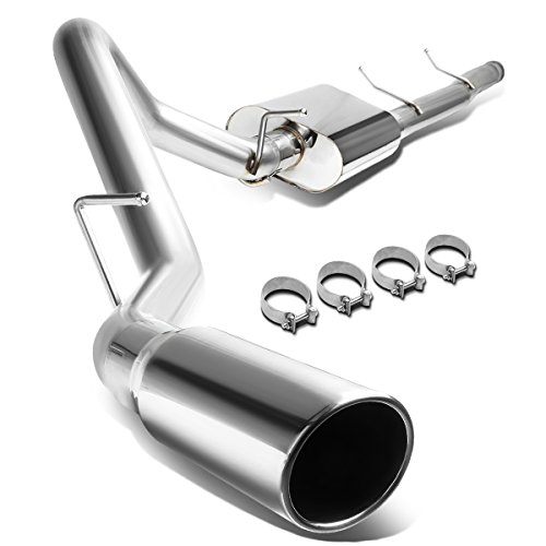 4 Inches Rolled Muffler Tip Catback Exhaust System Compatible with Silverado Sierra 1500 Crew/Extended Cab Short Bed 07-13