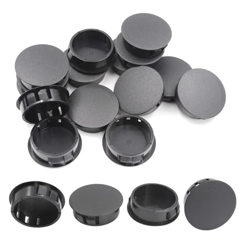 BOPOREAE 15 tapones de plástico para agujeros de 32 mm, tapones de panel de montaje empotrado, botón de bloqueo a presión, tapa de extremo de poste de tubo para silla, mesa, muebles, gabinete