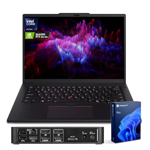 Image of Lenovo ThinkPad P14s Business AI Laptop, 14.5 inch FHD+, Intel Core Ultra 7 155H, NVIDIA RTX 500 Ada, 32GB DDR5, 1TB SSD, Fingerprint, Backlit, Wi-Fi 6, Win 11 Pro, Bundle with Targus Docking Station