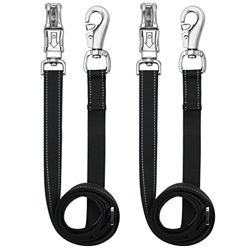 MIYABALA Cross Ties for Horse Heavy Duty Nylon Trailer Tie with Strong Panic Snap and Bull Snap Adjustable Length from 45.2 to 78.7 Professional Horse Supplies