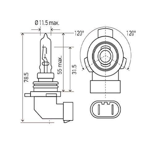 Hella 9012LL 9012LL/HIR2 Halogen Bulb 12V 55W PX22d 9012LL/HIR2 Halogen Bulb by HELLA - Image 2