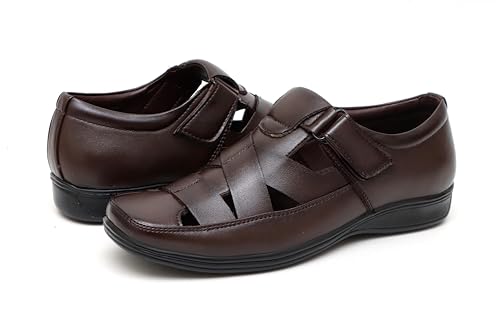 Image of BRUTE Faux Leather Sandals for Men | Fisherman Sandals | Closed Sandals