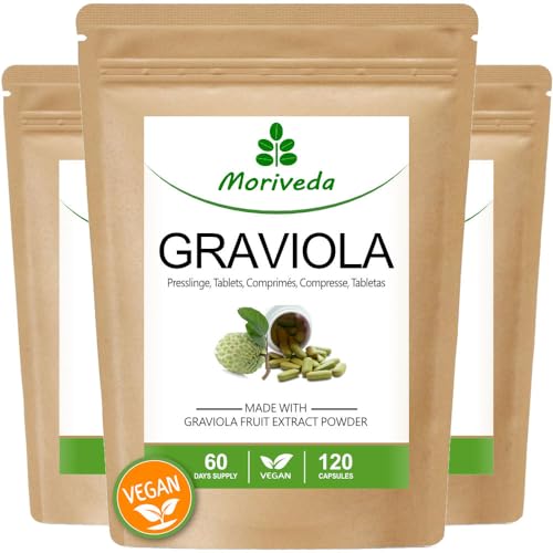 MoriVeda® - Graviola Presslings I Vegano I Extracto de Fruta I 3x 120 Tabs