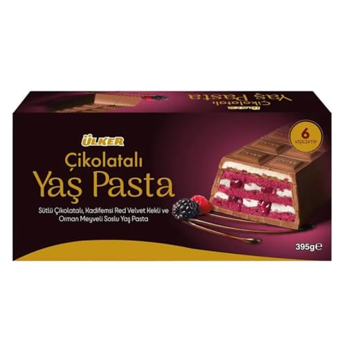 Image of Ulker Cikolatali Yas Pasta, Red Velvet Milk Chocolate Cake with Forest Fruit Filling, 395g (From Turkey)