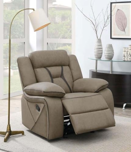 Image of Torque Pawel Leatherette Recliner Sofa 1 Seater-Beige | Single Sofa Recliner for Relaxing at Home | 1 Seater Manual Recliner Chair for Office Living Room- 1 Year Warranty