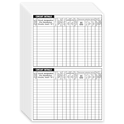 iSigns Circuit Detail Label, Pack of 20, 148x110mm, Self-Adhesive Write-On Electrical Warning Labels for Circuit Boards, British HSE Standards Approved