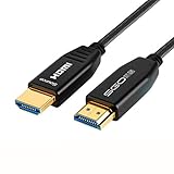 2. Cable de video óptico HDMI2.0, velocidad de transmisión rápida: con transmisión de velocidad óptica de ancho de banda de 18Gbps, fibra HDMI realmente logra una transmisión sin pérdidas, puede proteger imágenes 4K y audio de alta fidelidad sin interferencia externa en la transmisión de larga distancia, trae más visual impactante y disfrute auditivo.