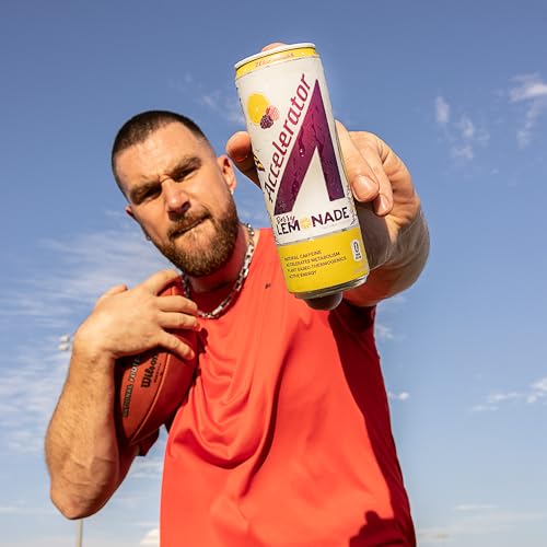 Image of Accelerator Active Energy Drink, Berry Lemonade 12oz can (12 pack) | Zero Sugar, Sustained Energy from 100% Natural Caffeine (200mg from Green Coffee Bean & Green Tea extract)