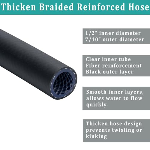 Image of 5FT Dehumidifier Drain Hose with 3 /4 inch FHT Brass Rustproof Connector