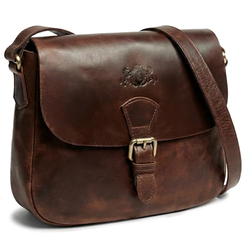 SID & VAIN® borsa a spalla vera pelle vintage YALE