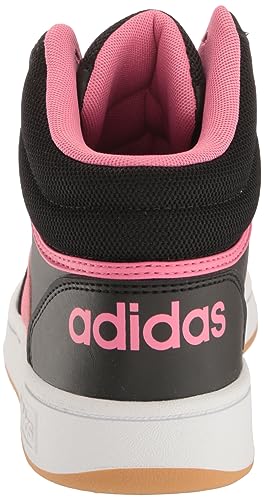 adidas Originals Unisex-Child Hoops 3.0 Mid, Black/Pink Fusion/White, 5.53