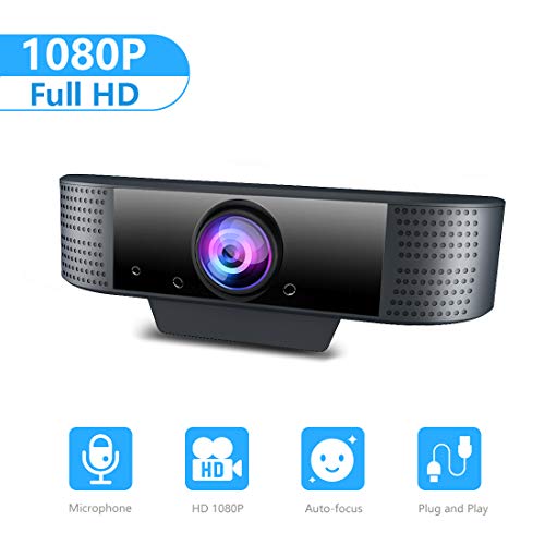 Webcam with Microphone, KFF 1080P Full HD Web Cam Computer Camera for PC/MAC/Laptop/Desktop