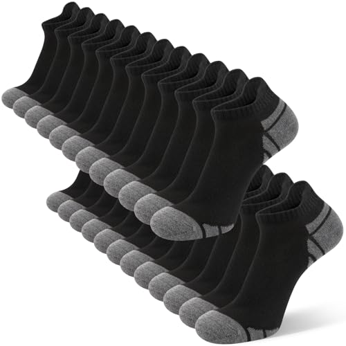 Image of 12 Pairs Men's Low Cut Ankle Socks, Breathable Mesh, Heel Tab, Reinforced Toe /Heel, Socks Size 10-13 (Shoe Size 8-12)