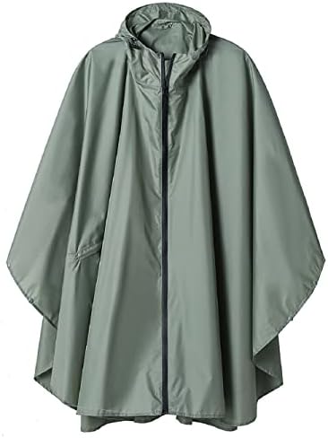 Regen Poncho Jacke Mantel für Erwachsene mit Kapuze wasserdicht mit Reißverschluss im Freien