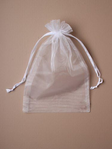 BEAUTIFUL LARGE WHITE ORGANZA BAGS - PACK OF 12 - CHRISTMAS GIFTS WRAPPING PRESENTS