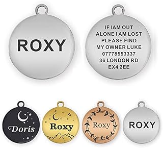 Dog Tag Personalised Id Tags for Dogs/Cats Custom Pet Collar Engraved Dog Name Tag(S Black)
