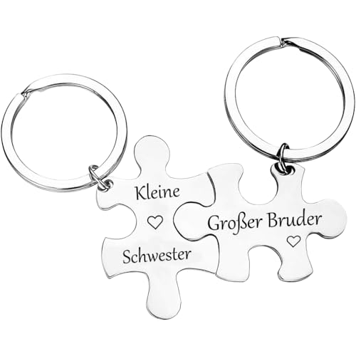 Tecreo Bruder Schwester Geschenke Schlüsselanhänger für Big Brother, Brüder in Law von Schwester Lustiges für Männer BFF bester Freund Geburtstag Geschenk